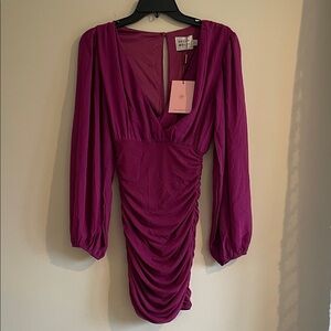 Zara Magenta Long Sleeve Dress
